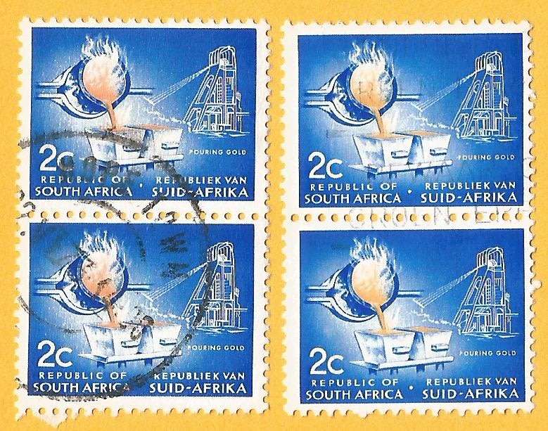 RSA-First Definitive-2c-Pouring Gold-Used-Cancel-Thematic-Industry-Mining