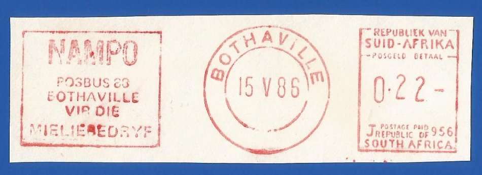 RSA-Cancel-Postmark-Post Mark-1986-Bothaville