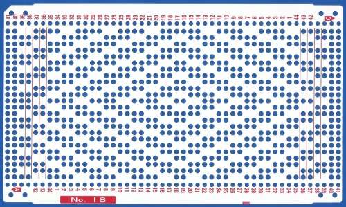Knitting Machine Paper Punch Card- Pattern No18- Double Sided