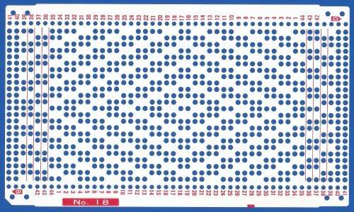 Knitting Machine Paper Punch Card- Pattern No18- Double Sided