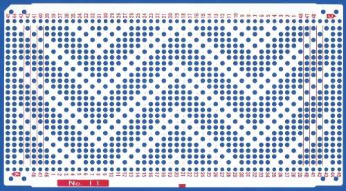Knitting Machine Paper Punch Card- Pattern No11- Double Sided