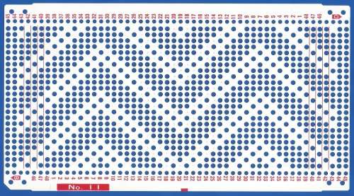 Knitting Machine Paper Punch Card- Pattern No11- Double Sided