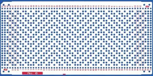 Knitting Machine Paper Punch Card- Pattern No 8- Double Sided