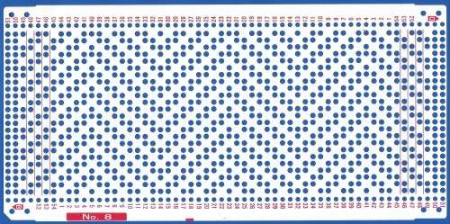 Knitting Machine Paper Punch Card- Pattern No 8- Double Sided
