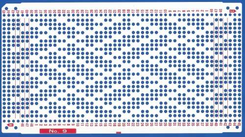 Knitting Machine Paper Punch Card- Pattern No 9- Double Sided
