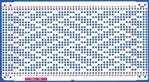 Knitting Machine Paper Punch Card- Pattern No 9- Double Sided