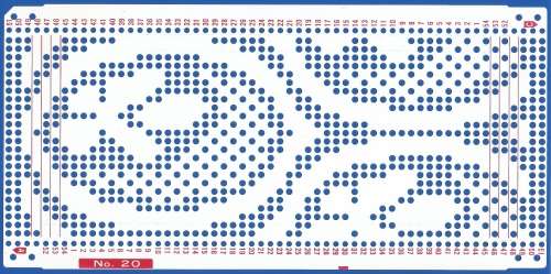 Knitting Machine Paper Punch Card- Pattern No 20- Double Sided