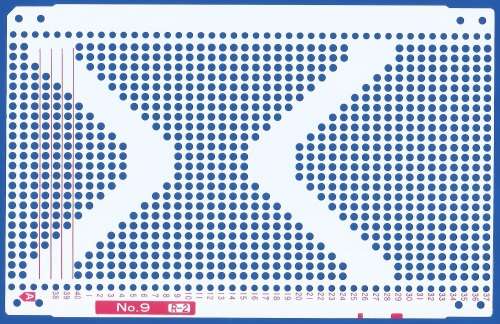 Knitting Machine Paper Punch Card- Pattern No 9 R-2- Double Sided