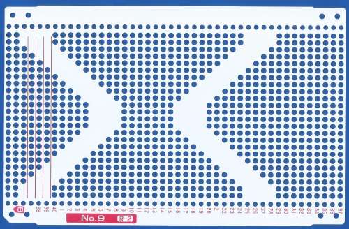 Knitting Machine Paper Punch Card- Pattern No 9 R-2- Double Sided
