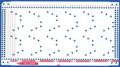 Knitting Machine Paper Punch Card- Pattern No 389