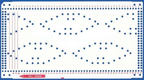 Knitting Machine Paper Punch Card- Pattern No 386- Double Sided