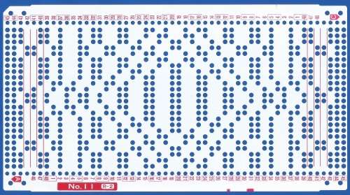 Knitting Machine Paper Punch Card- Pattern No 11 R-2- Double Sided