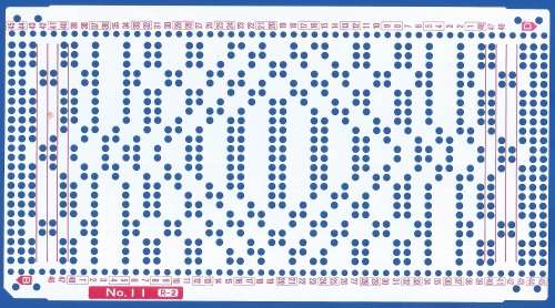 Knitting Machine Paper Punch Card- Pattern No 11 R-2- Double Sided