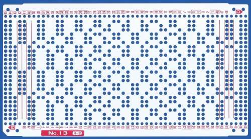 Knitting Machine Paper Punch Card- Pattern No 13 R-2- Double Sided
