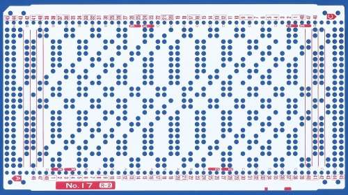 Knitting Machine Paper Punch Card- Pattern No 17 R-2- Double Sided