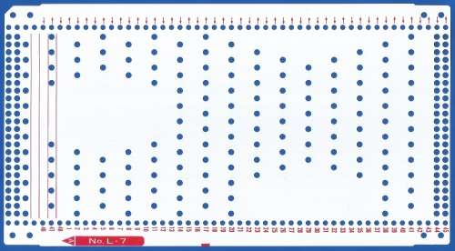Knitting Machine Paper Punch Card- Pattern No L-7- Double Sided