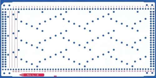 Knitting Machine Paper Punch Card- Pattern No L-4- Double Sided
