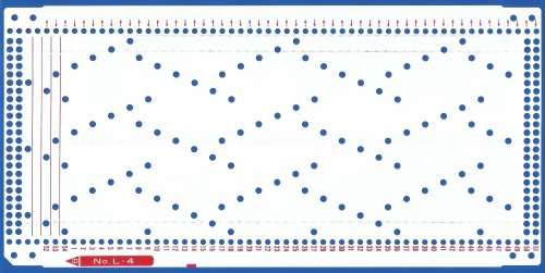 Knitting Machine Paper Punch Card- Pattern No L-4- Double Sided