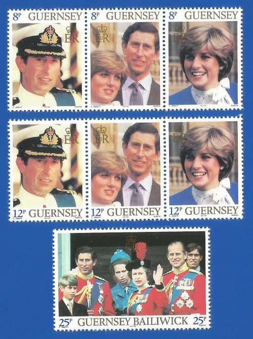 Guernsey 1981 Royal wedding, Charles and Diana -MNH-Thematic-Famous People-Royal Family