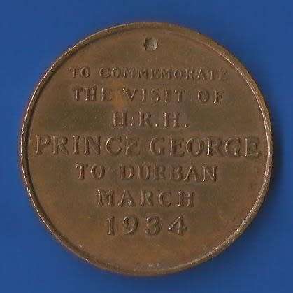 Medallions-Commemorative-1934-The Visit of H.R.H Prince George to Durban