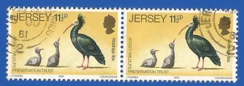 Jersey 1979 Animal Protection -Pair-Used-Thematic-Fauna-Birds