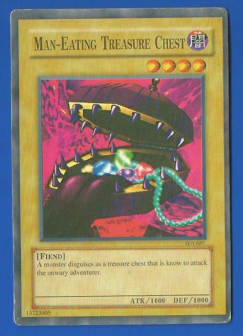 YU-GI-OH Trading Card Game-Konami-Man-Eating Treasure Chest -ATK-1600-DEF-1000