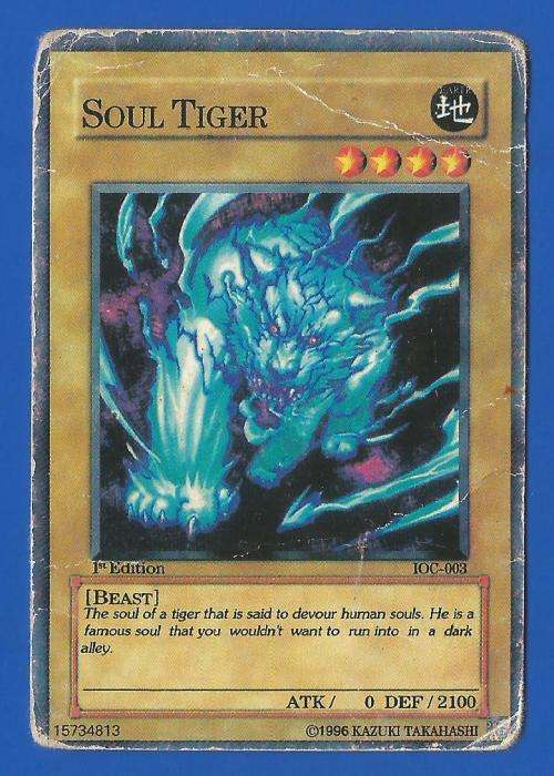 YU-GI-OH Trading Card Game-Konami-1996-1st Edition-Soul Tiger-ATK-0-DEF-2100