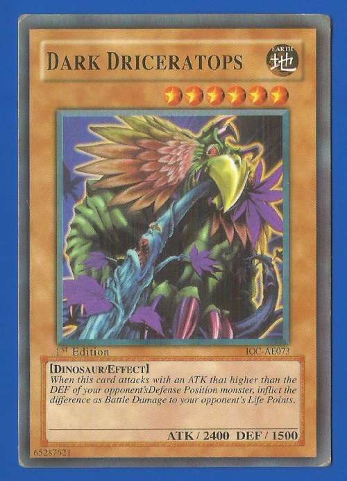 YU-GI-OH-Trading Card Game-Konami-1st Edition-Dark Driceratops-ATK-2400-DEF-1500