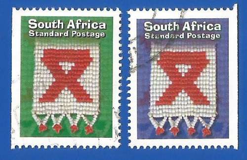 RSA-Used-1999-SACC 1193/1193a-Aids Awareness-Thematic-Craft-Beadwork