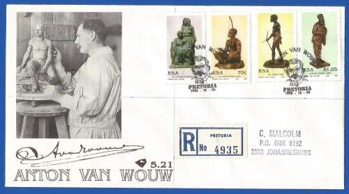 RSA-FDC-SACC 5.21-1992-130th Birth Anniversary of Anton Van Wouw-Thematic-Famous Person-Addressed