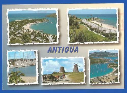 PostCard-Post Card-Antigua Cancel Used-Thematic-Places of Interest