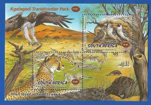 RSA-2001-MNH-SACC1390-M/S-Kgalagadi Transfrontier Park-Thematic-Fauna-Wildlife