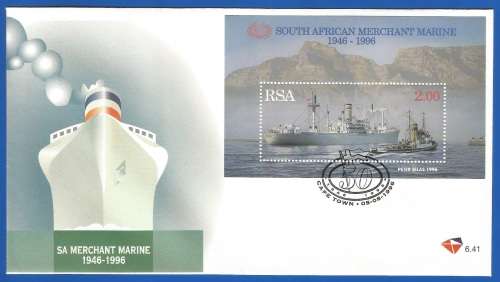RSA-1996-FDC-M/S-SACC971-NO-6.41-50th Anniversary of SA Merchant Marine-Thematic-Marine-Ships