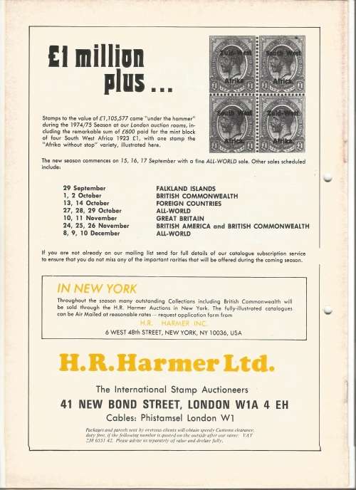 SA Philatelist Magazine-Sept-1975-Vol 51 No9-Pg213-236(Magazine was Folded in Half)