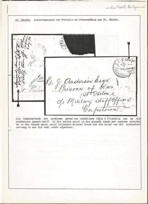 Reference Material-Philately-Boer war-St Helena-4xPages-History-Information-AFR-Photocopies
