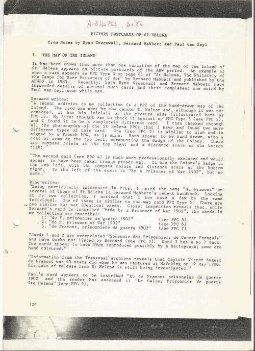 Reference Material-Philately-Boer war-St Helena-Picture Postcards-4xPages-ENG-History-Photocopies