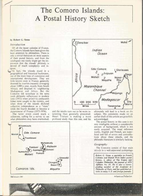 Reference Material-Philately-The Comoro Islands-14xPages-Eng-Photocopies