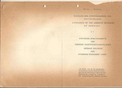 Reference Material-Philately-Catalogue Adhesive Revenues of Germany- 11xPages-Photocopies