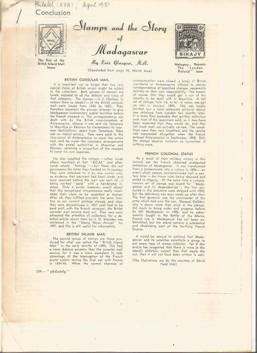 Reference Material-Philately-Stamps and the story of Madagascar- 5xPages-ENG-Photocopies