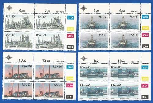 RSA-1989-MNH-Control Blocks-SACC711-714-South African Energy Sources-Thematic-Energy-Industrial