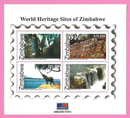 Zimbabwe-MNH-2005-M/S-World Heritage Sites of Zimbabwe-Thematic-Places of Interest-Tourism