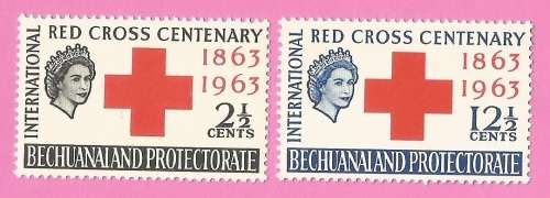 Bechuanaland Protectorate-MM-1963-SACC179-180-Red Cross Centenary-Thematic-Famous Person
