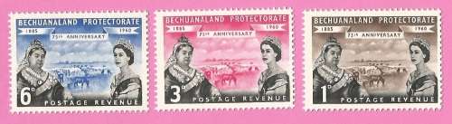 Bechuanaland Protectorate-MM-1960-SACC150-152-75th Anniversary-Thematic-Famous People