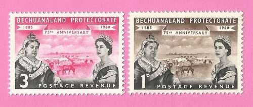 Bechuanaland Protectorate-MM-1960-SACC150-151-75th Anniversary-Thematic-Famous People