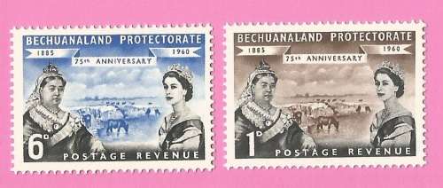 Bechuanaland Protectorate-MM-1960-SACC150/152-75th Anniversary-Thematic-Famous People