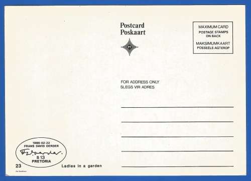 1985-Unused-Pre-Stamped Post Card-Republic of South Africa-Maximum card