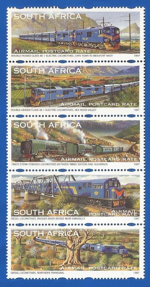 1997-RSA-MNH- Blue Train-SACC1051-1055-Stamps
