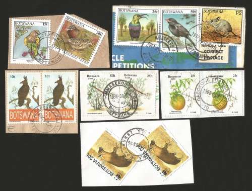 Botswana Grouping of Used Stamps on paper