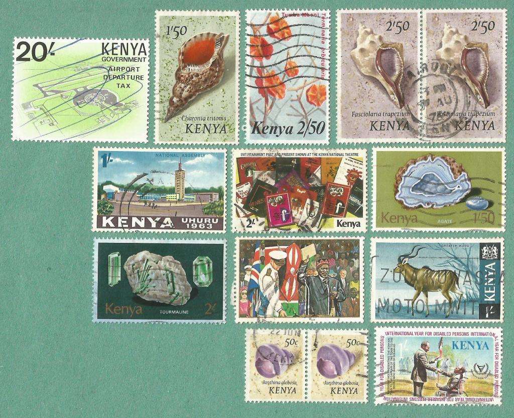 Kenya Used including 20/- Airport Departure Tax Stamp