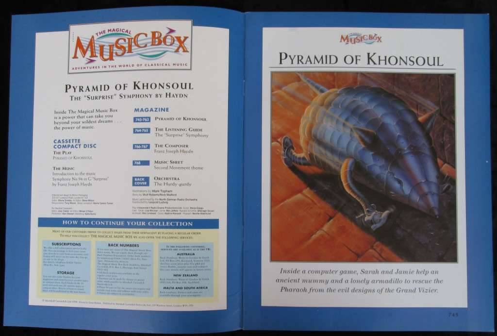 1996-Collectible-The Magical Music Box-No32-Magazine + CD. Pyramid of Khonsoul. Sold As Is.
